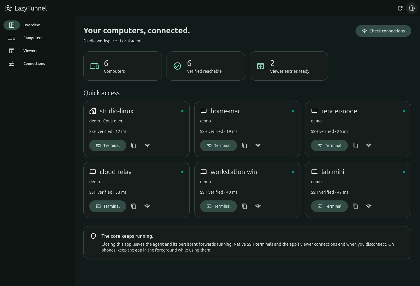 Native app in dark appearance